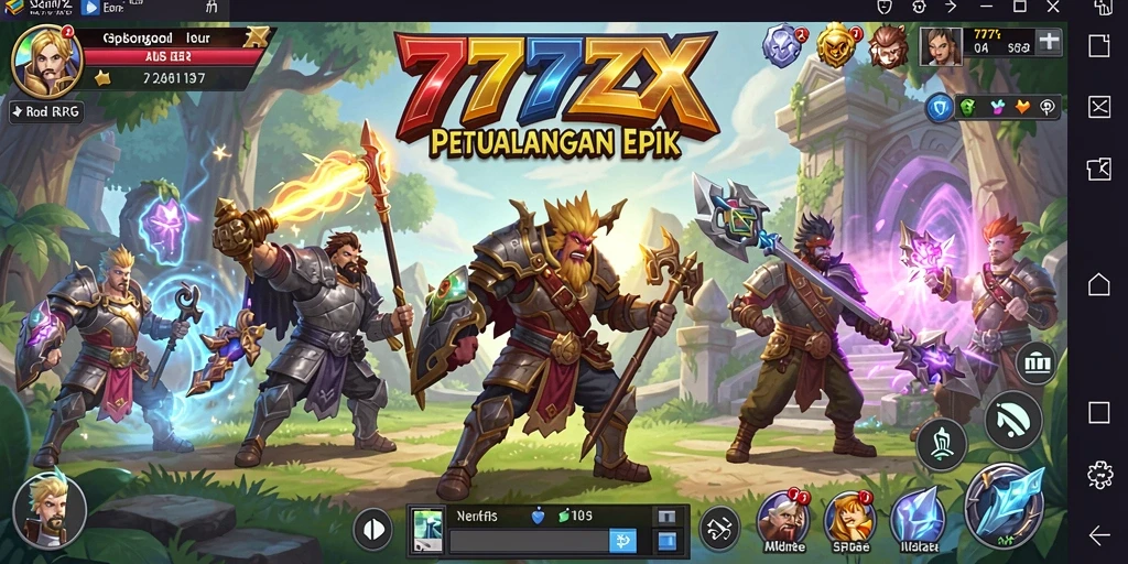 Tampilan gameplay menampilkan pertarungan epik di dunia RPG.