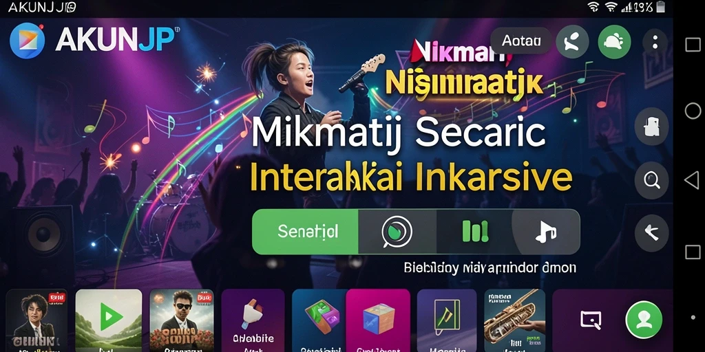 Tangkapan layar gameplay AKUNJP yang menampilkan interface musik yang menarik.