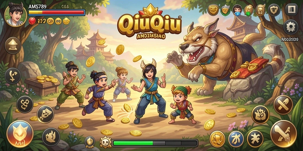 Screenshot menampilkan gameplay seru QiuQiu di AMS789.
