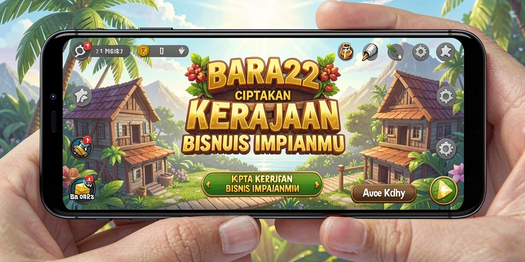 Tampilan gameplay BARA22 dengan elemen strategi Tycoon yang menarik.