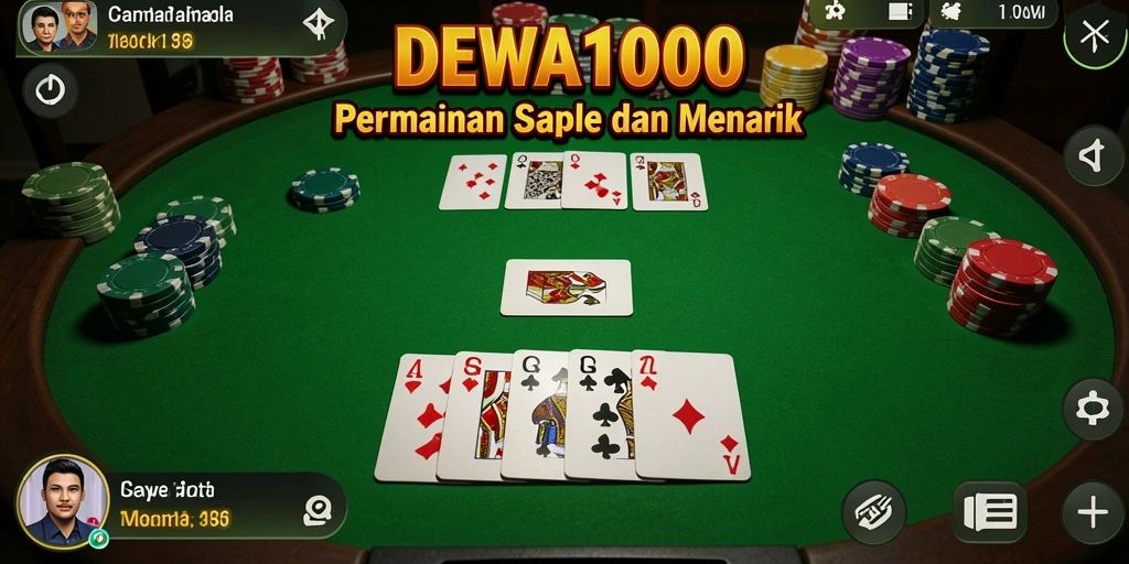 Tampilan gameplay seru DEWA1000 saat bermain Gaple.