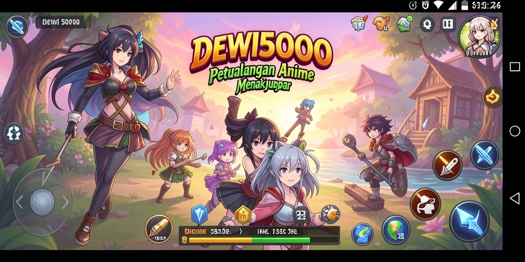 Screenshot DEWI5000 menampilkan action seru dalam dunia anime.