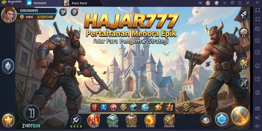 Tampilan gameplay Tower Defense yang mendebarkan di HAJAR777.