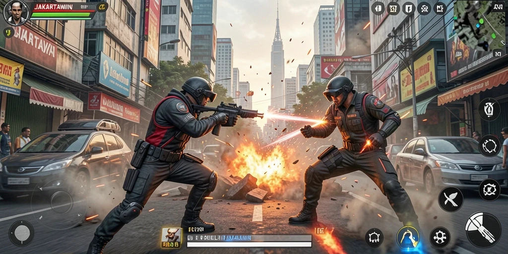 Tampilan gameplay JAKARTAWIN yang seru dan mendebarkan.
