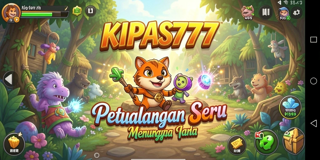 Tampilan gameplay KIPAS777 yang menarik dengan nuansa petualangan yang penuh warna.