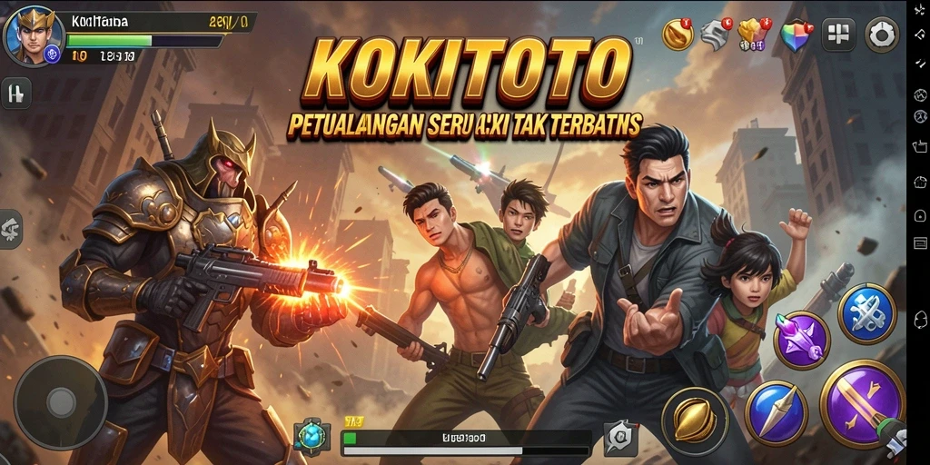 Screenshot gameplay KOKITOTO yang menampilkan aksi mendebarkan.