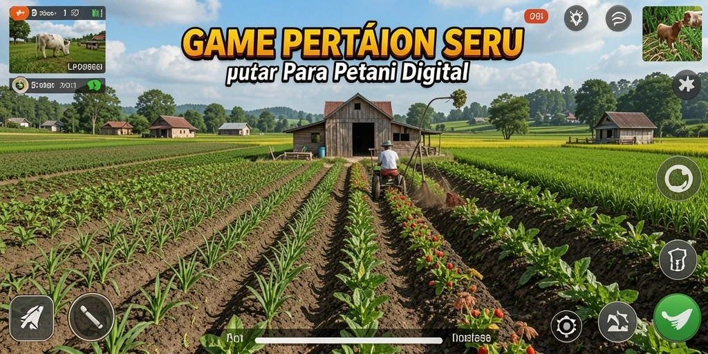 Tampilan screenshot gameplay LPO88 yang menggambarkan dunia pertanian.