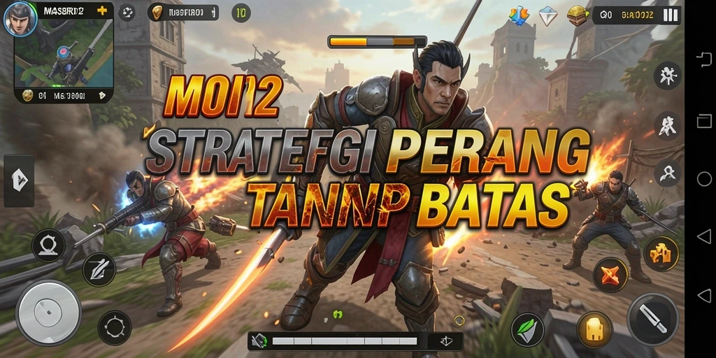 Tangkapan layar gameplay <strong>MASBRO12</strong> menunjukkan pertempuran strategi yang intens.