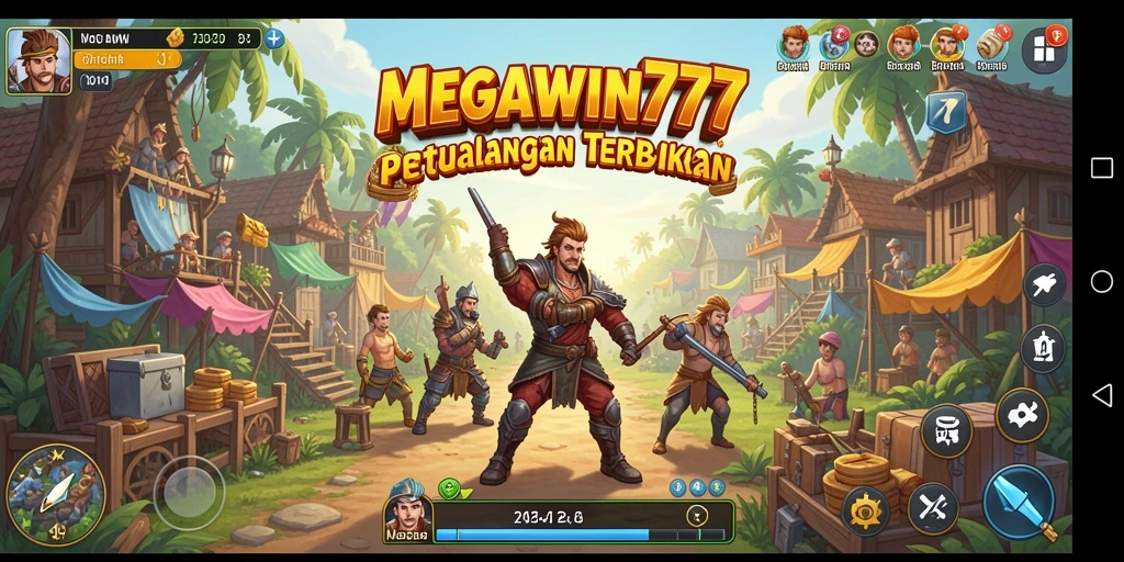 Tampilan gameplay utama MEGAWIN777 yang menampilkan dunia Open World.