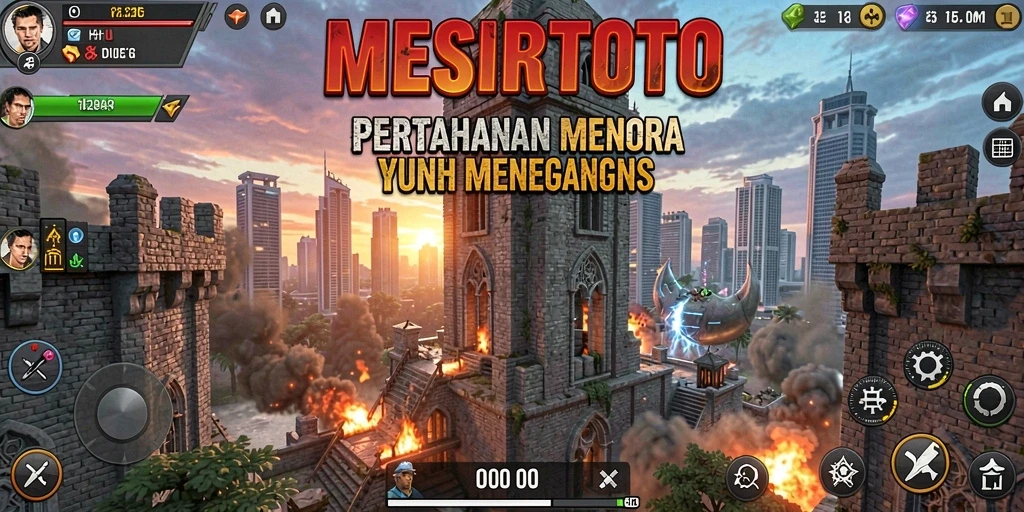 Gameplay seru MESIRTOTO dengan menara dan musuh yang berbeda.