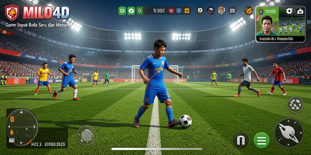 Tampilan gameplay menarik dari MILO4D dalam aksi sepak bola.