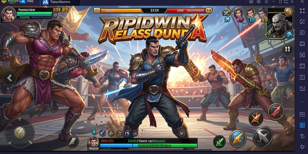 Gameplay mendebarkan di RPIDWIN dengan karakter bertarung.