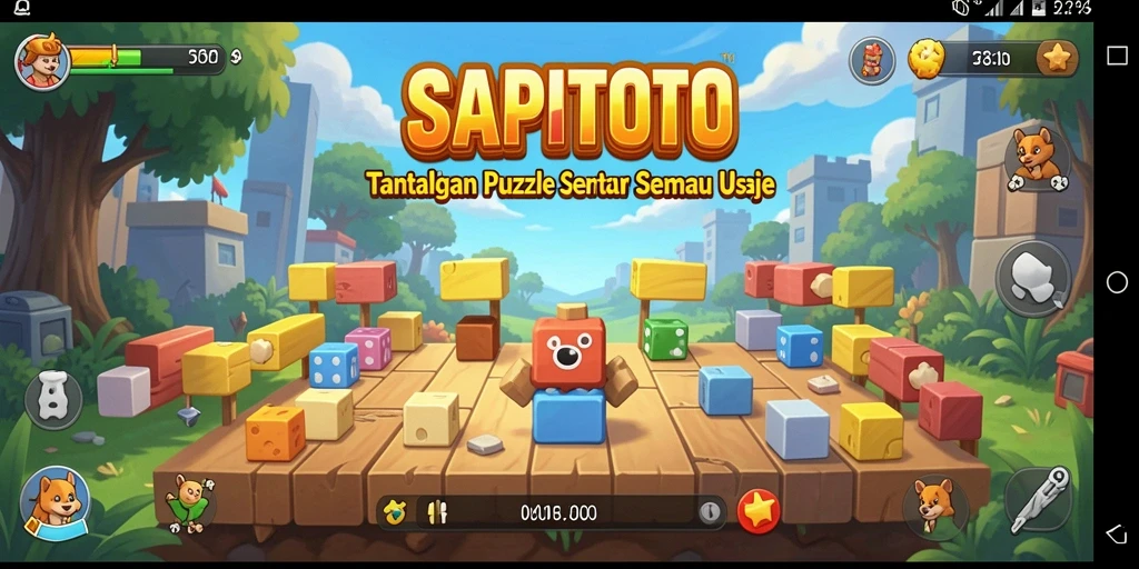 Tampilan gameplay SAPITOTO yang penuh warna dan menantang.
