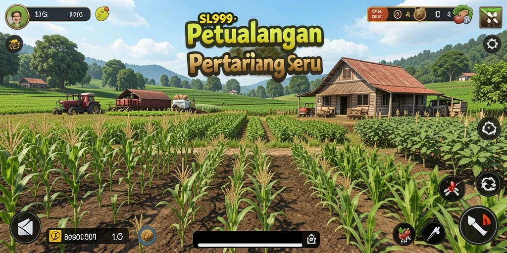 Tampilan gameplay SL999 yang menarik dengan aktivitas bertani.