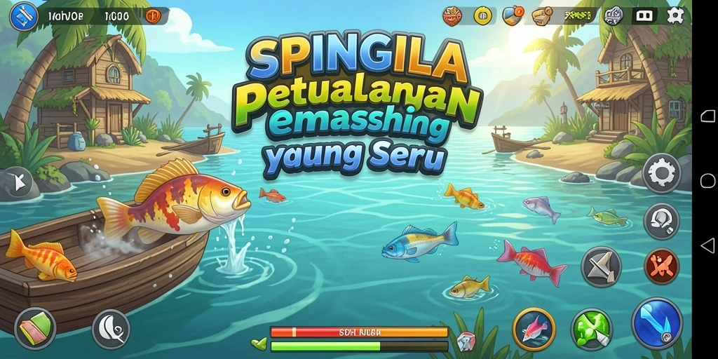 Screenshot SPINGILA menampilkan suasana memancing yang seru dan menantang.