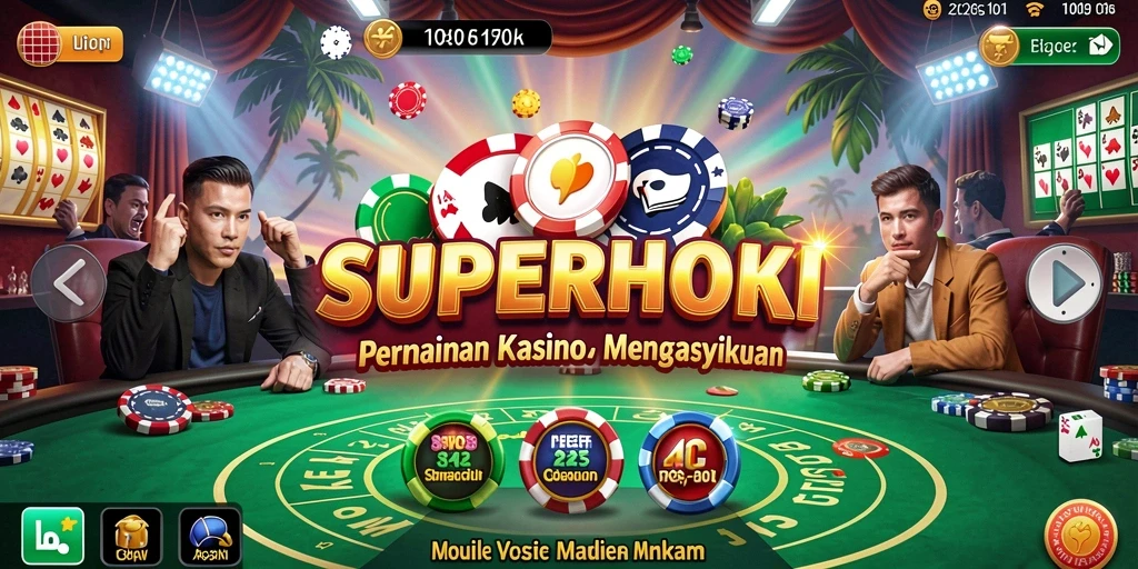 Tampilan gameplay menarik dari SUPERHOKI dengan berbagai permainan kasino.