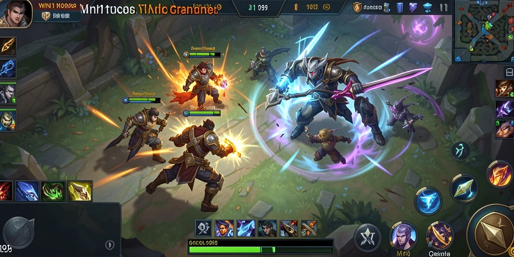 Gameplay menarik dalam pertempuran MOBA yang intens.